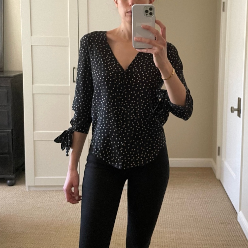 Madewell Black and White Star Blouse